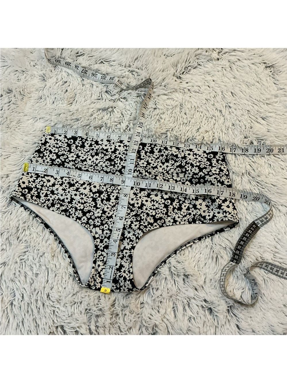 Victoria’s Secret Pink High Waist Bikini Bottoms Black White Floral XXL - Picture 8 of 11